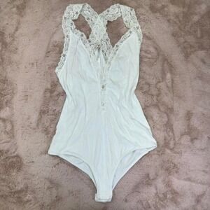 Intimately Free People lace racerback white new bodysuit
